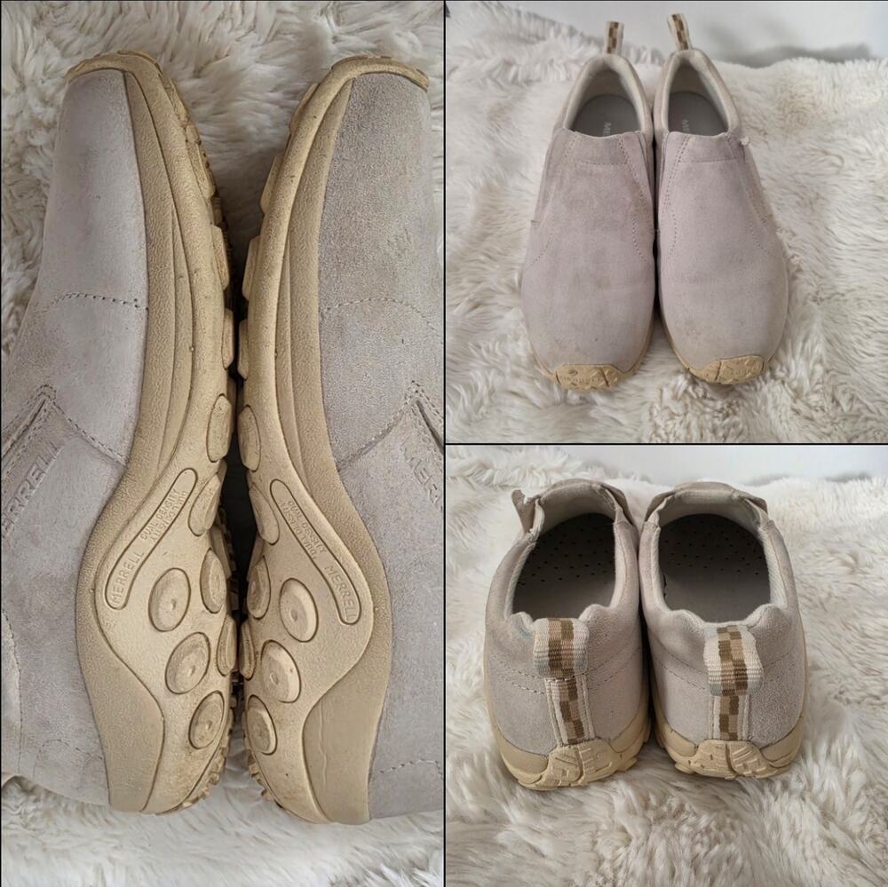 Merrell Women’s Slip On Shoes Jungle Moc Suede Leather Taupe US 9.5 UK 7 Ivory